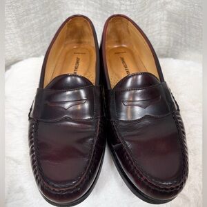Johnston & Murphy Sheepskin Leather Penny Loafers – Burgundy – Men’s Size 10.5M
